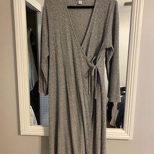 Plus size sweater wrap dress